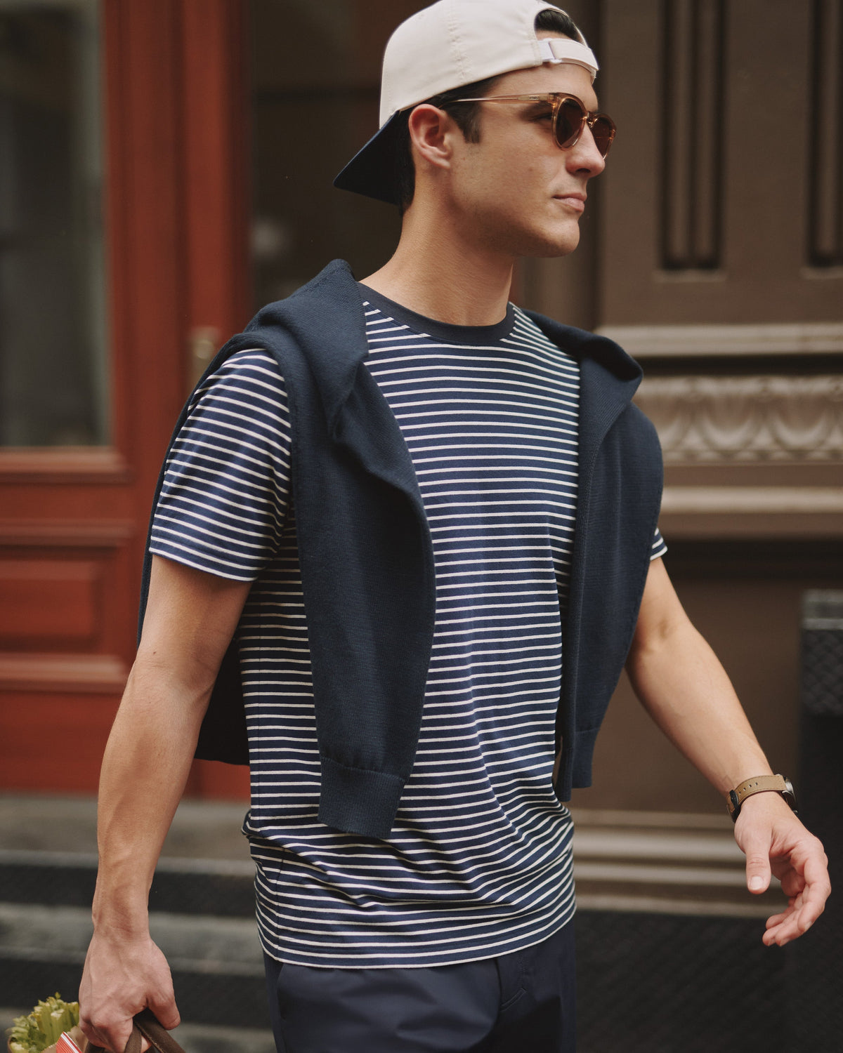 True Navy/Bone Stripe - Front