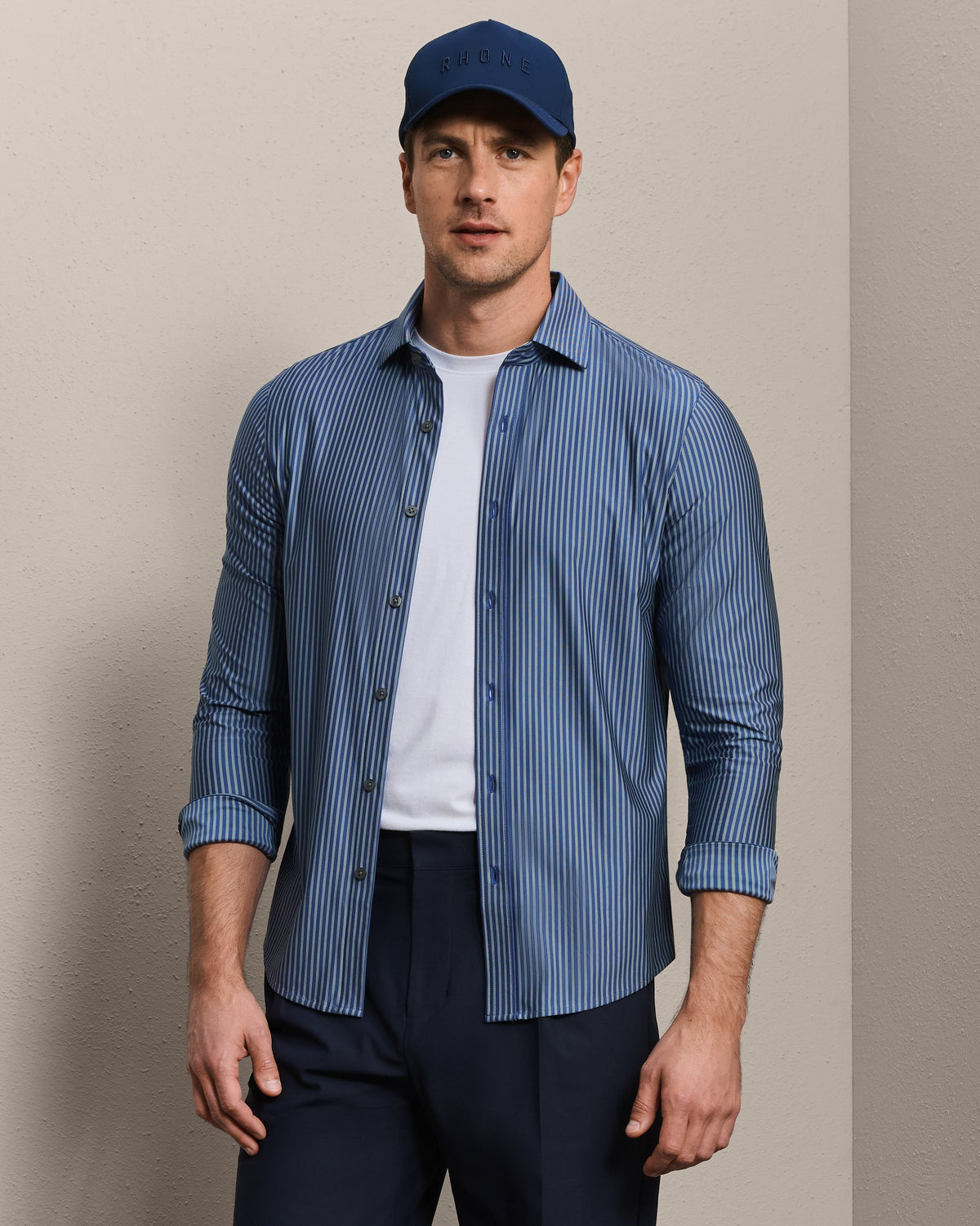 Navy/Gray Ticking Stripe - Front