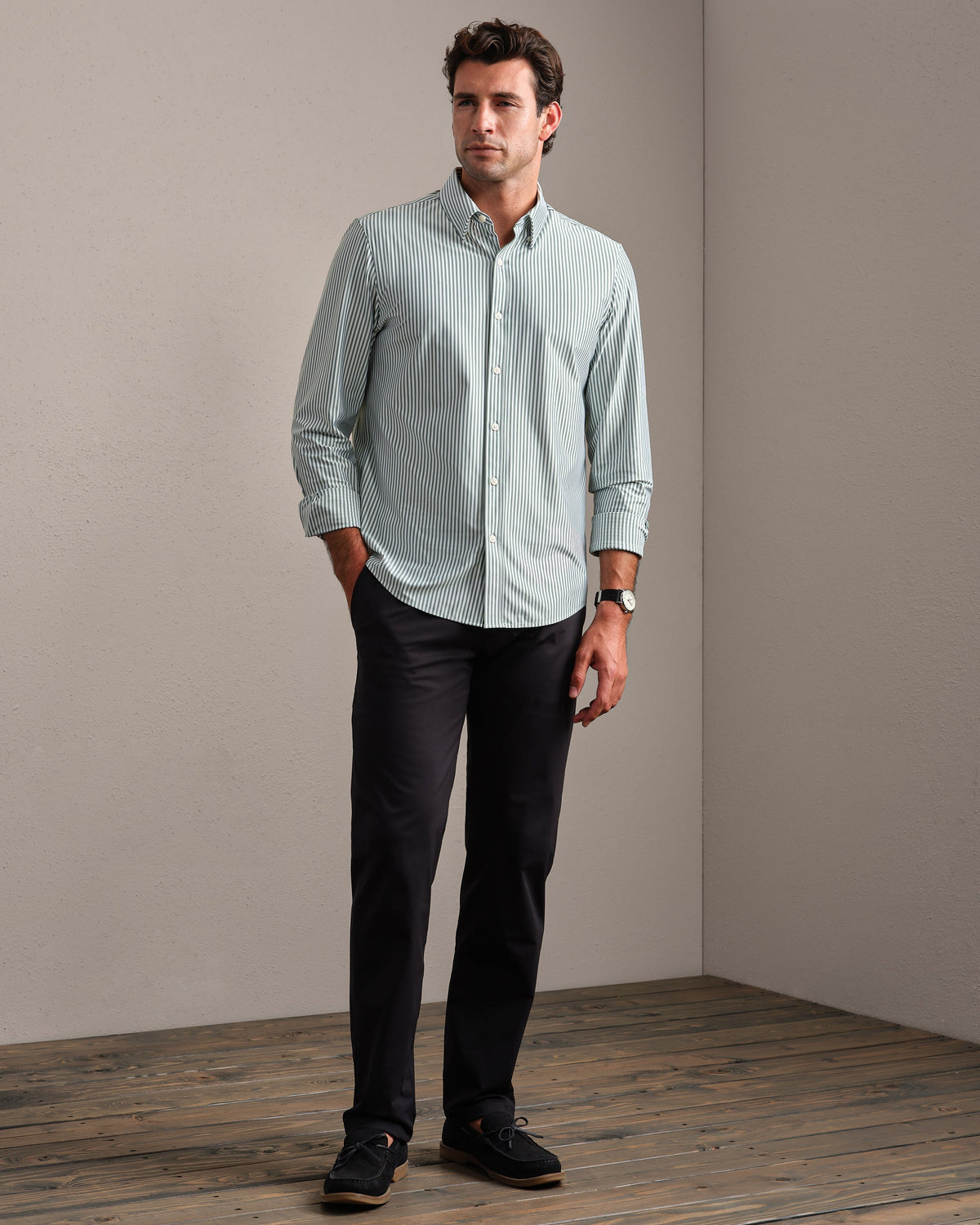 Fern Green Ticking Stripe - Back