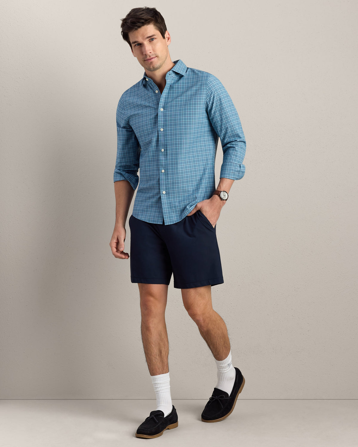 Azure Blue Plaid - Back