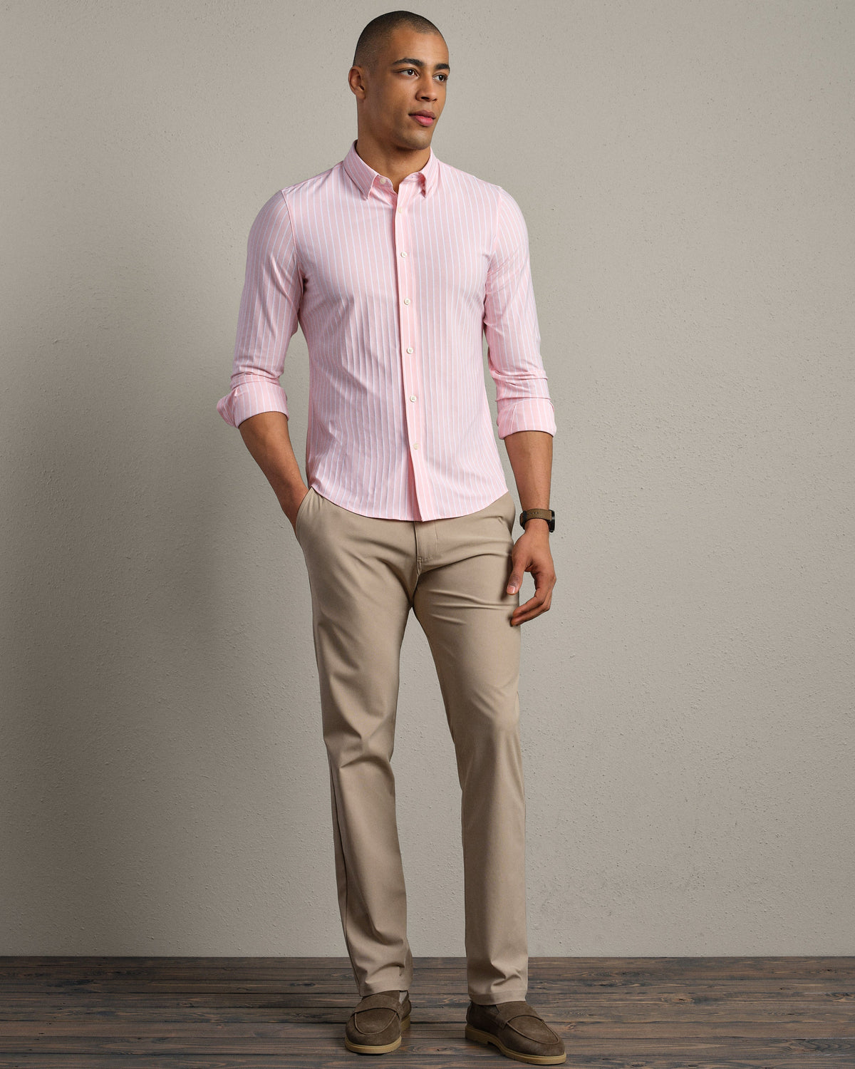Light Pink Oxford Stripe - Back