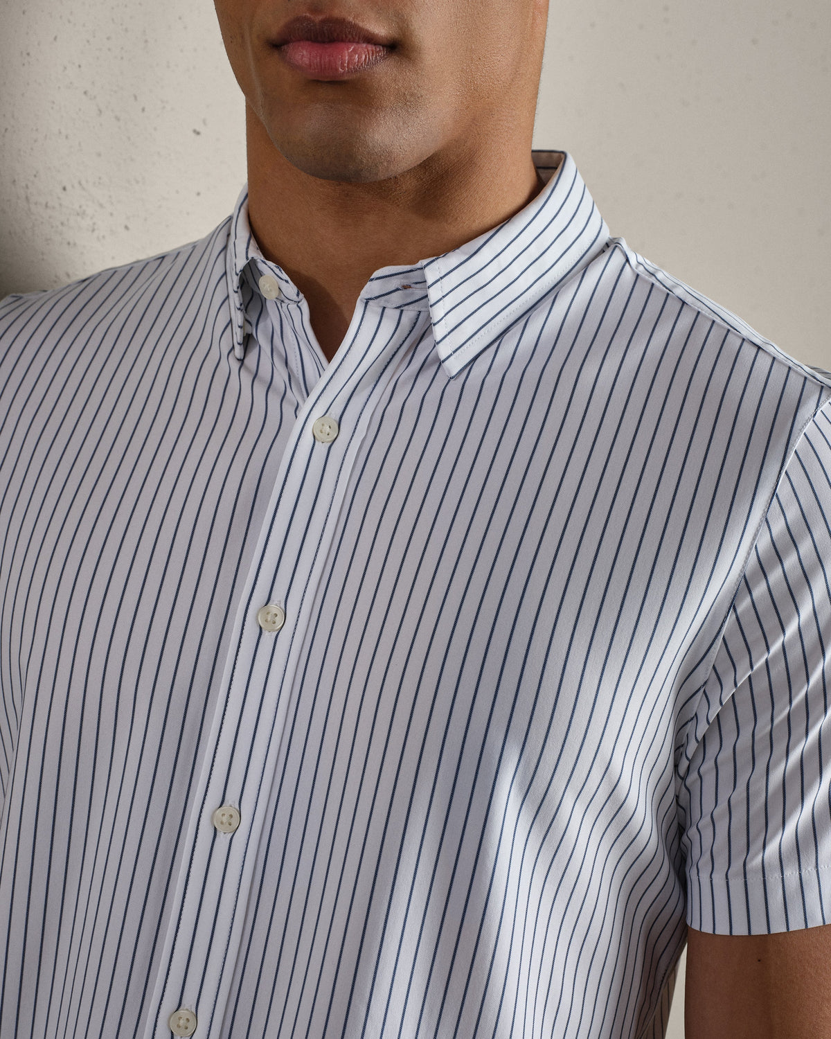 White/Navy Pinstripe