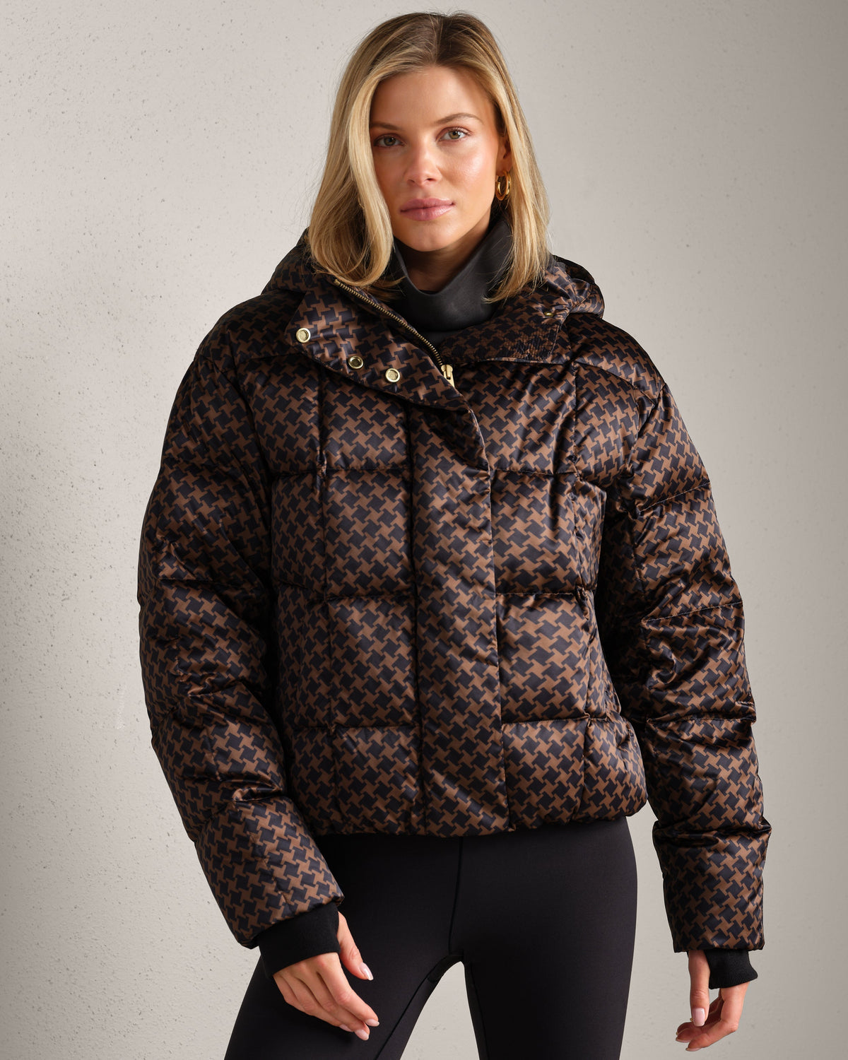 Chestnut Brown Houndstooth - Front
