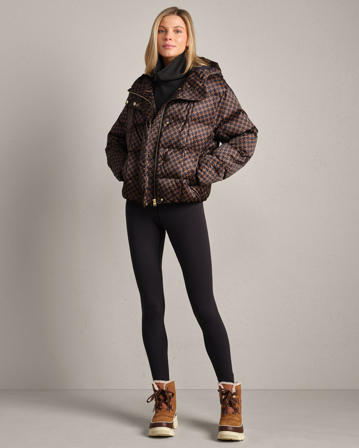 Chestnut Brown Houndstooth - Back