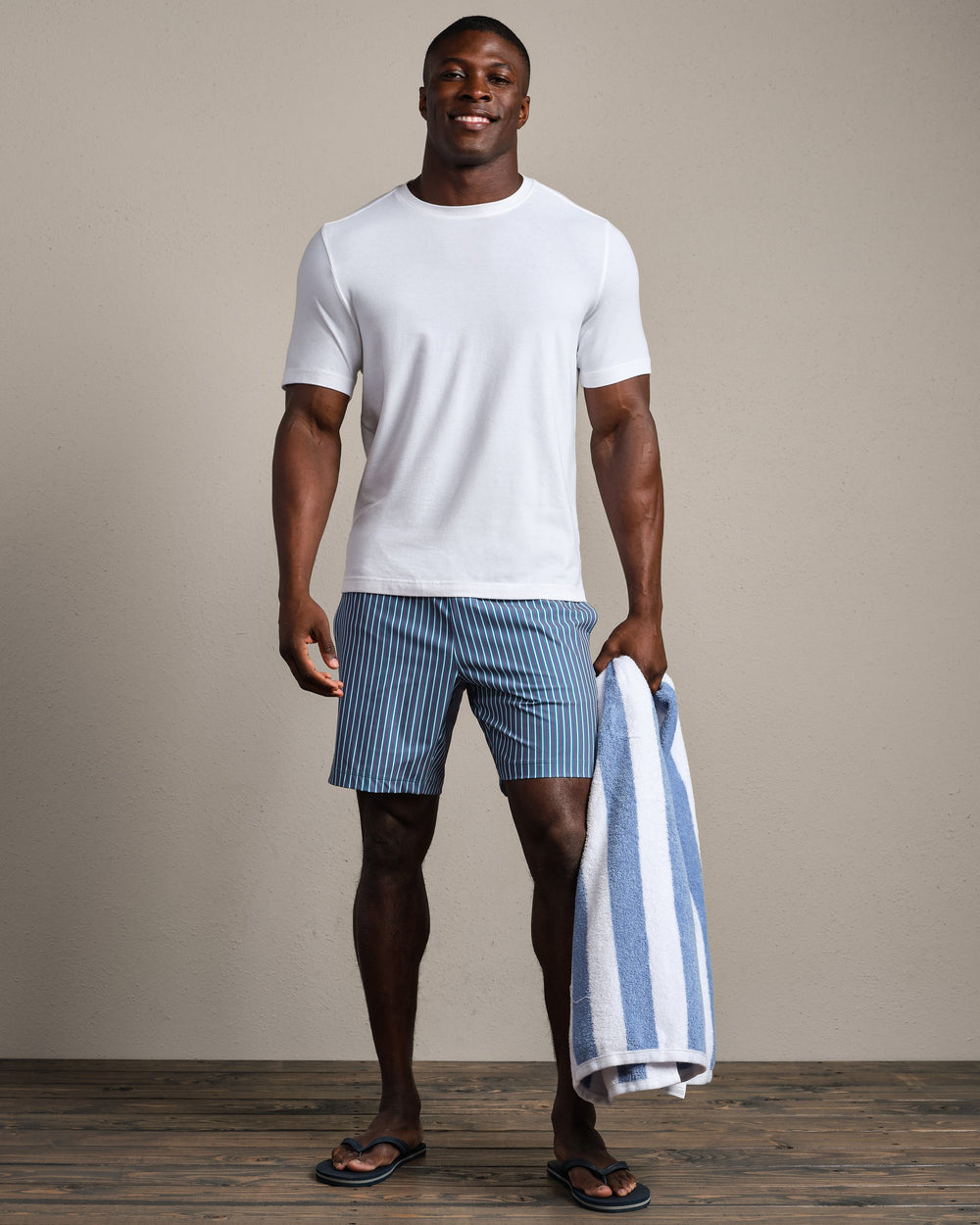 Ash Blue/White/Cabana Red Stripe - Back
