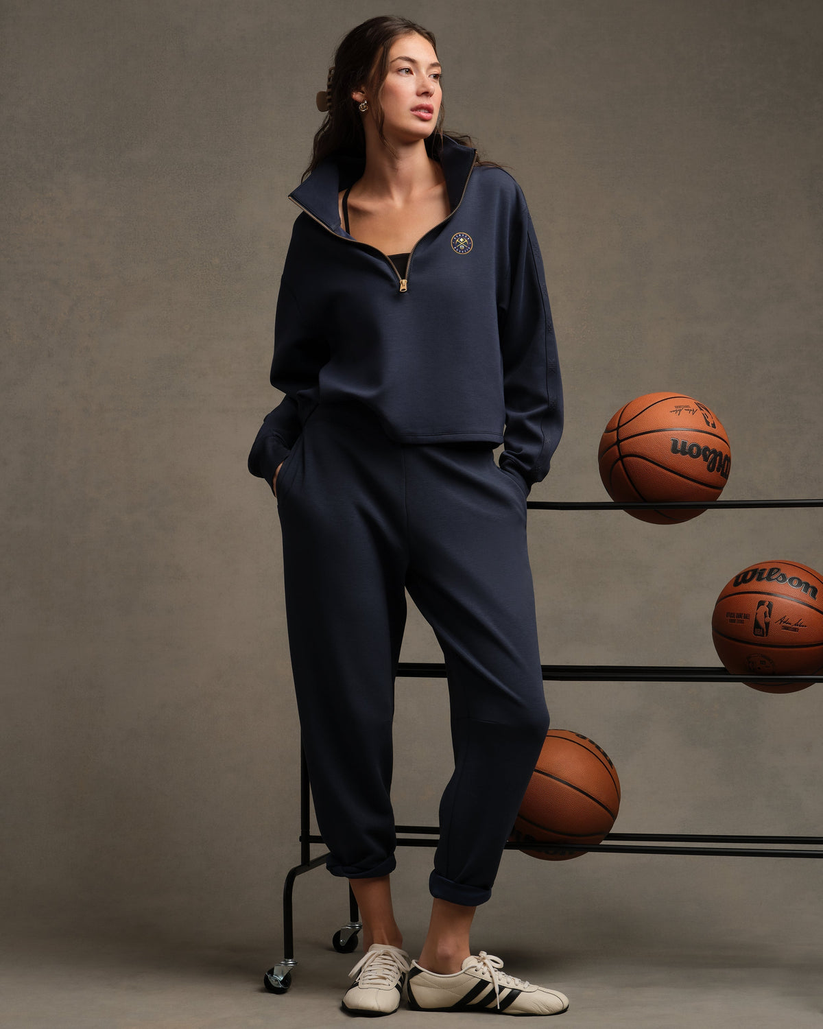 [NBA team=Denver Nuggets] Navy Blue:Denver Nuggets - Back