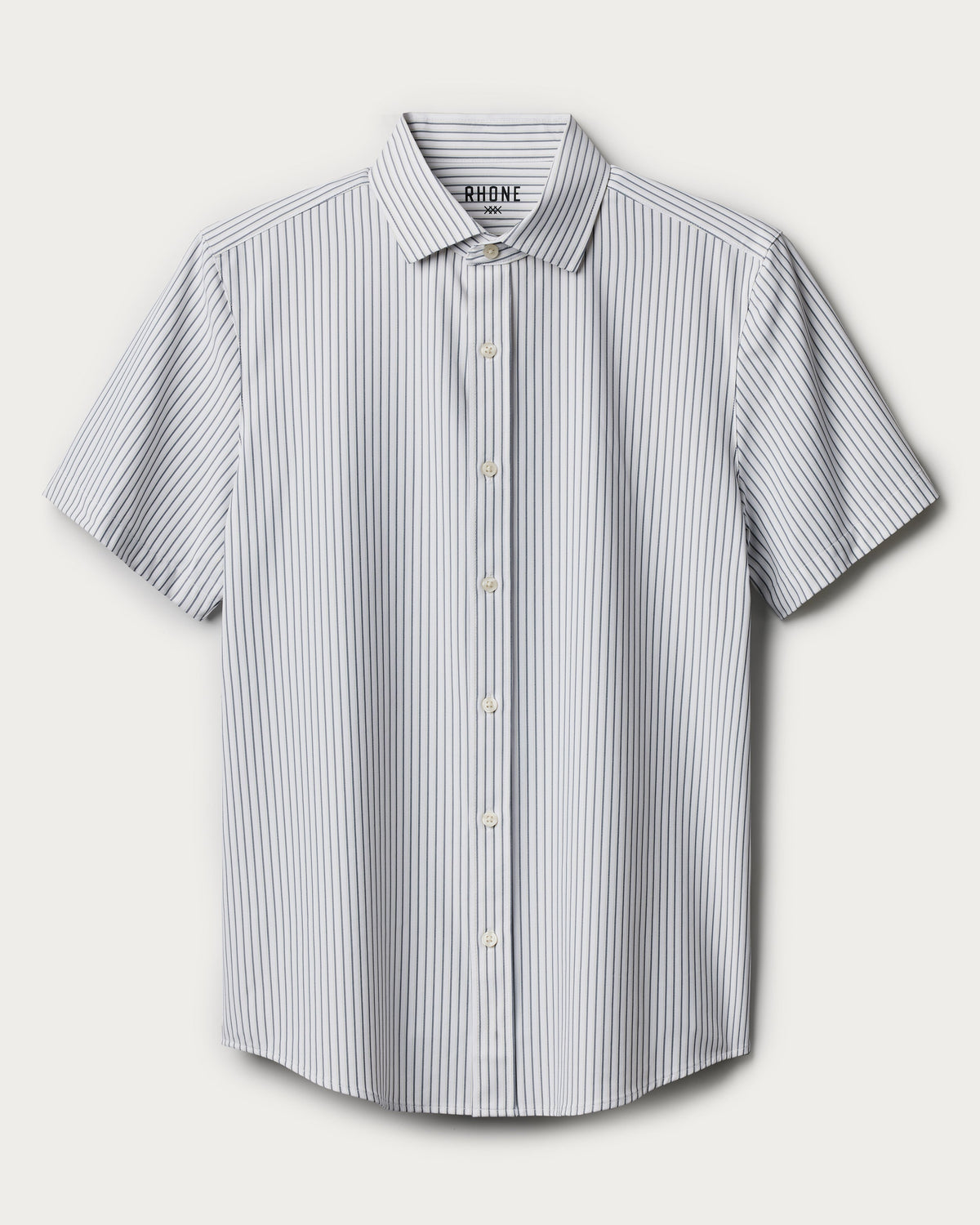 White/Navy Pick Stitch Stripe
