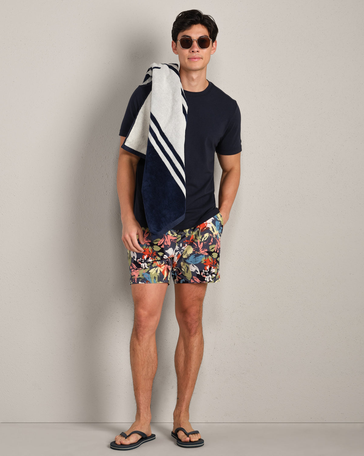 Navy/Dusty Sage Floral - Back