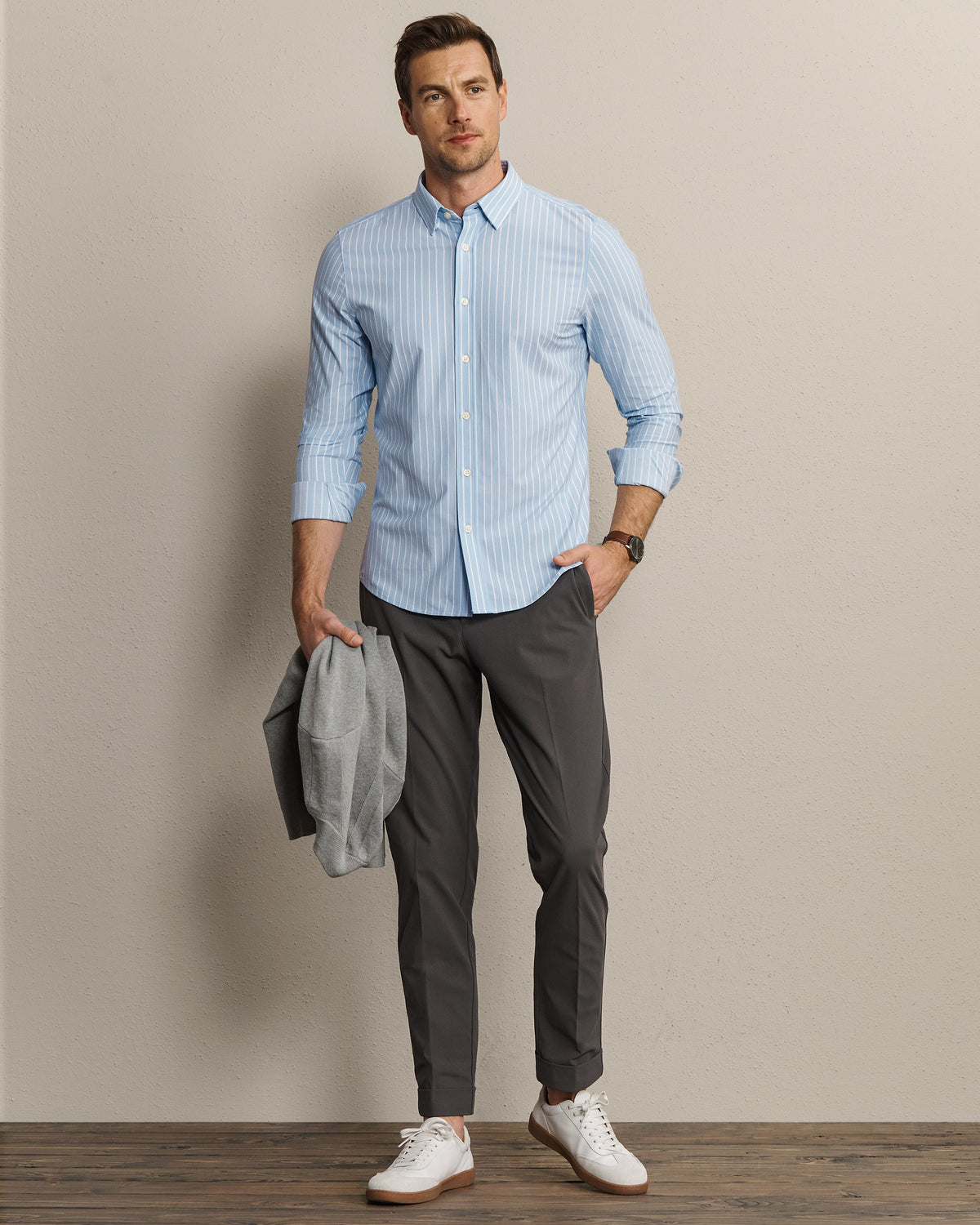Light Blue Oxford Stripe - Back