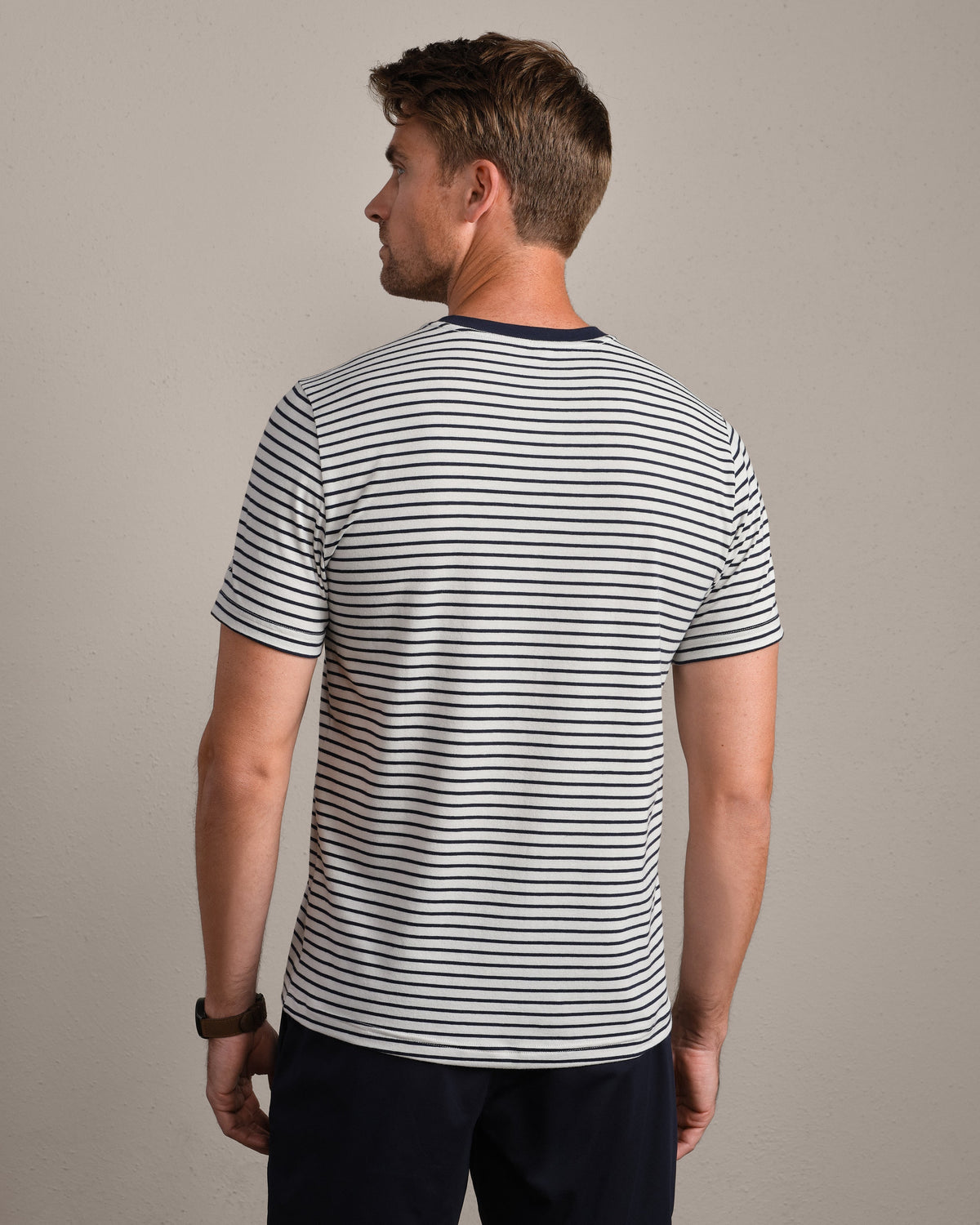 White Onyx/True Navy Stripe