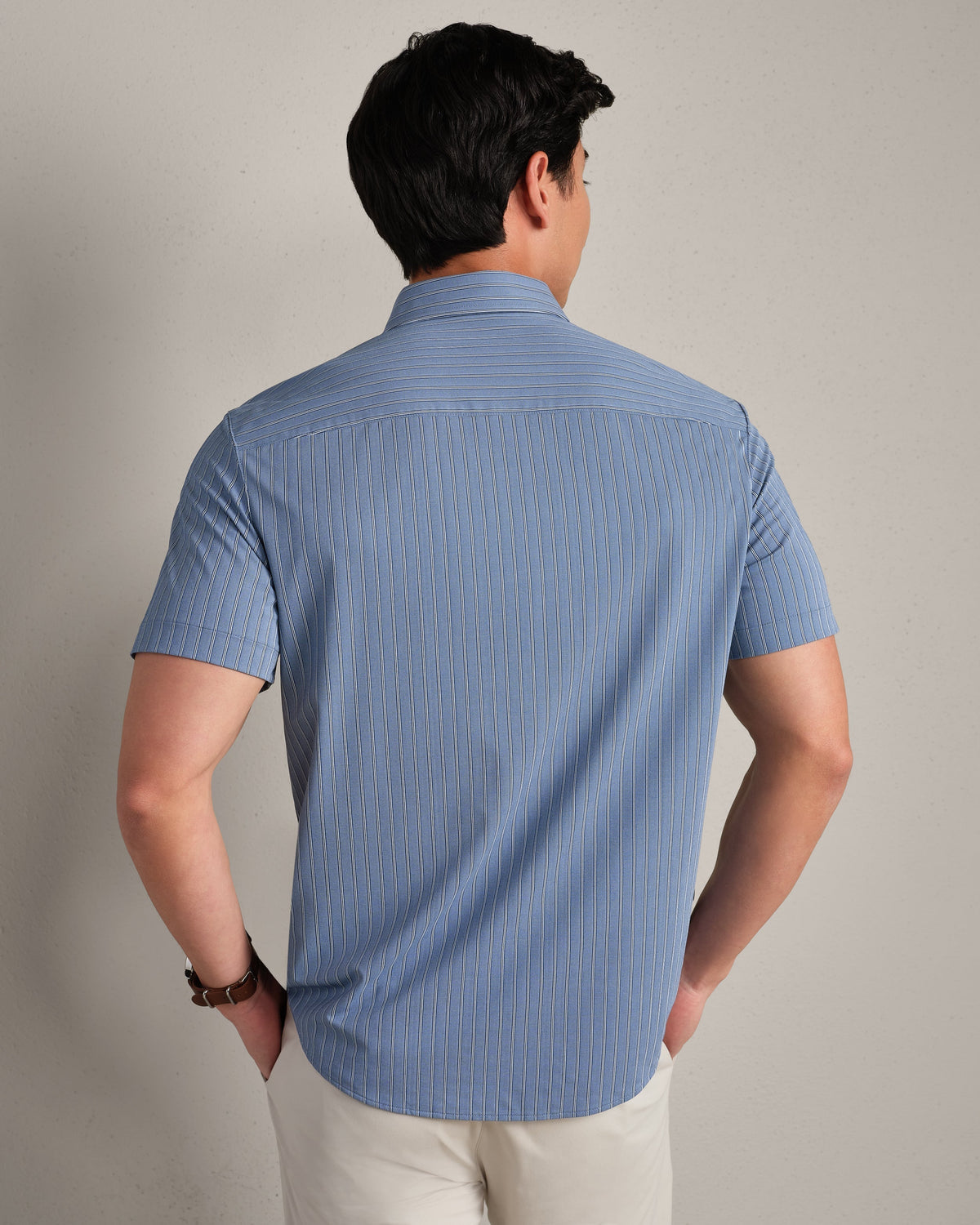 Shale Blue Washed Stripe