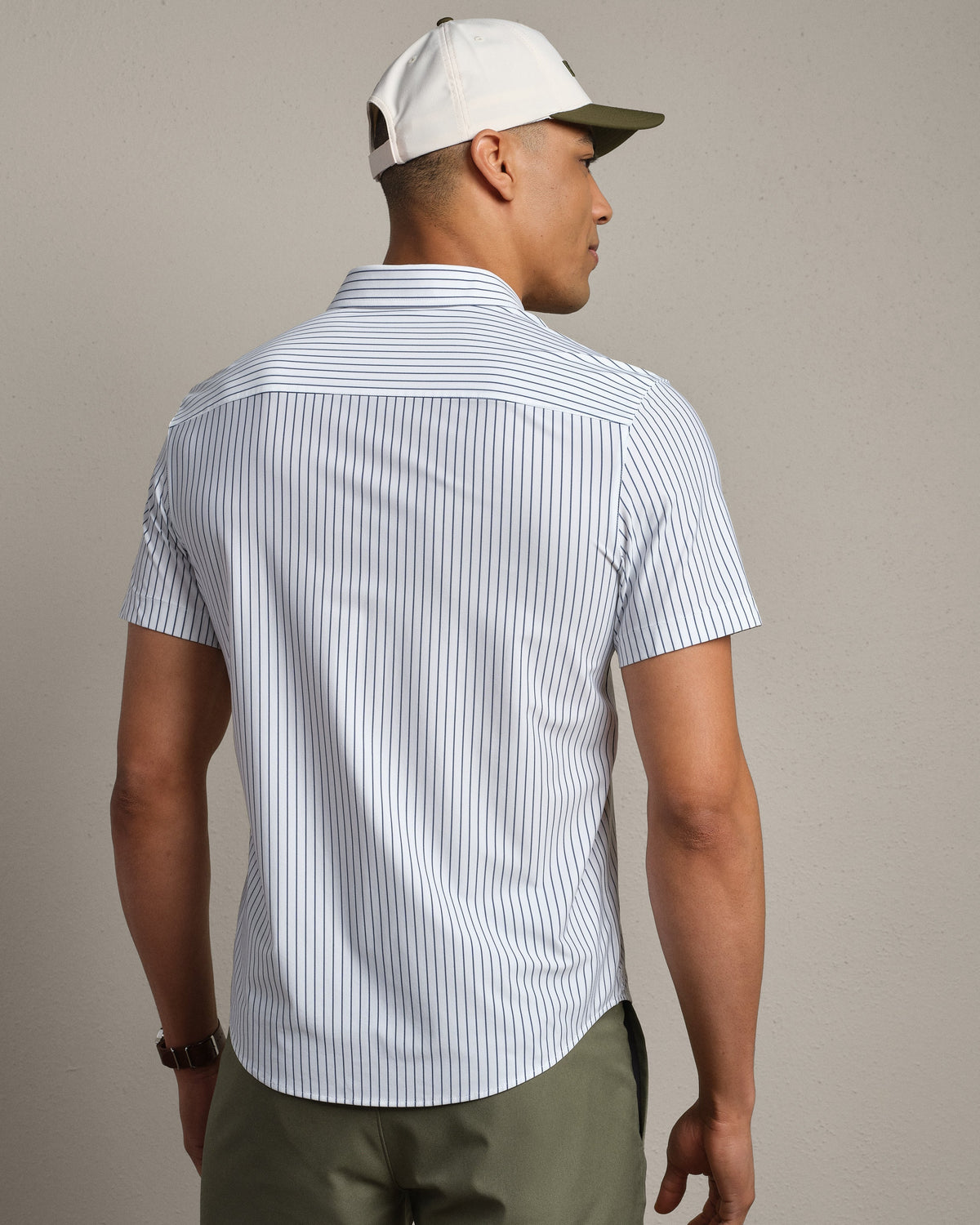 White/Navy Pinstripe