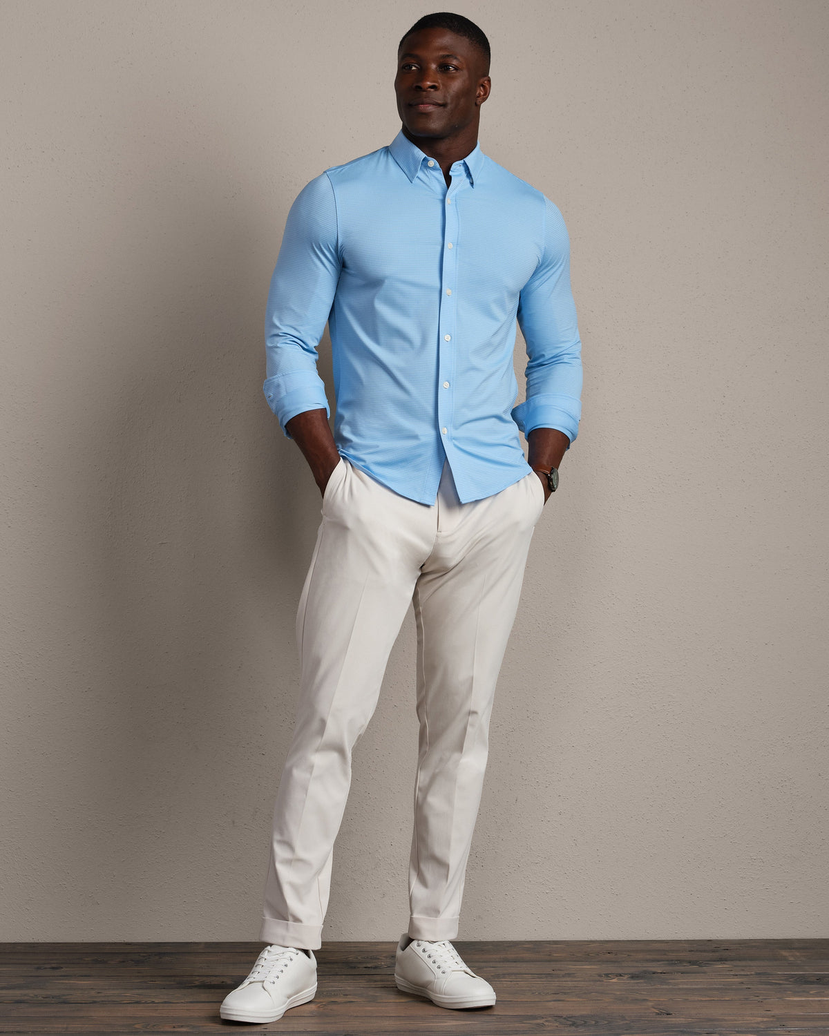 French Blue Micro Gingham - Back