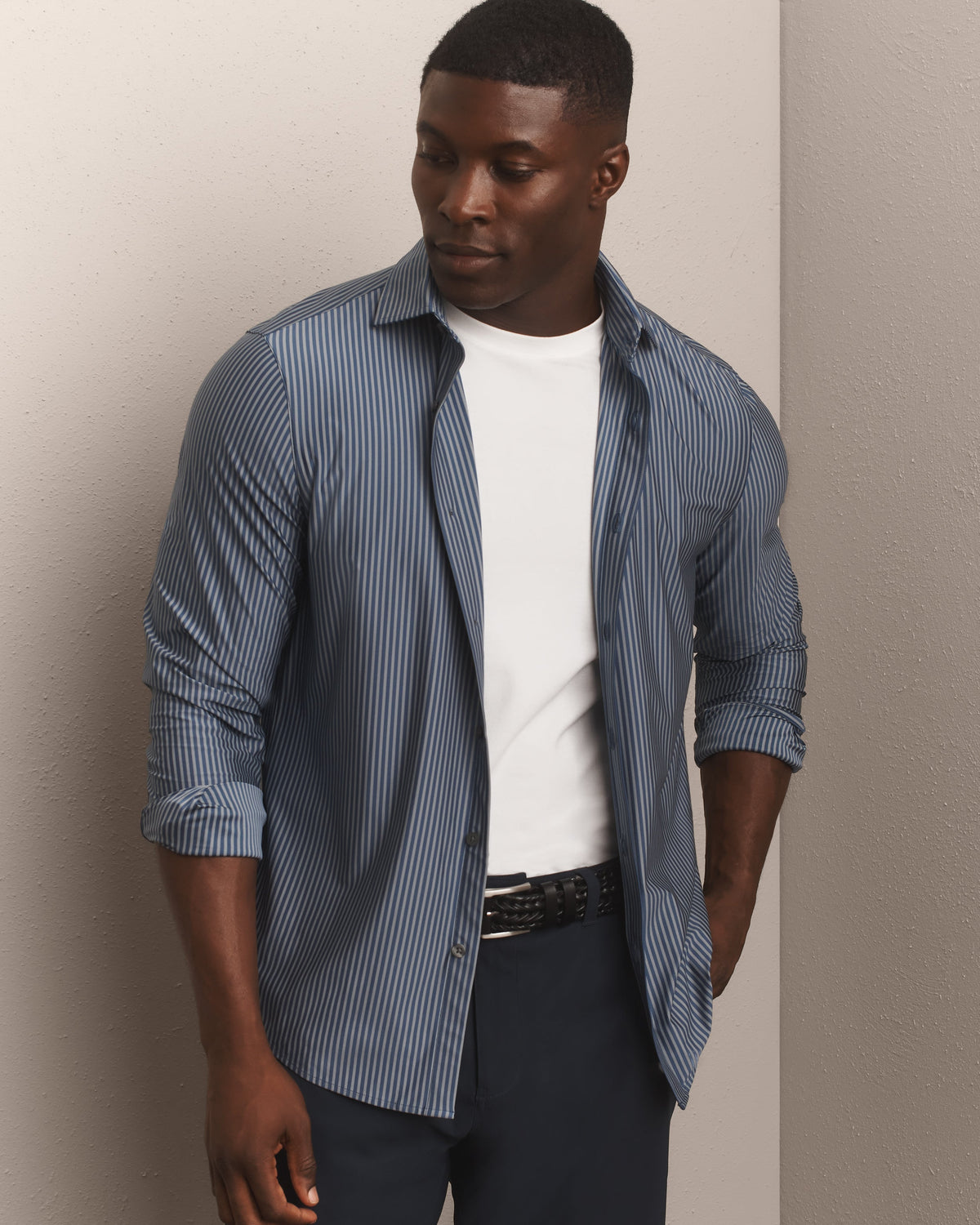 Navy/Gray Ticking Stripe