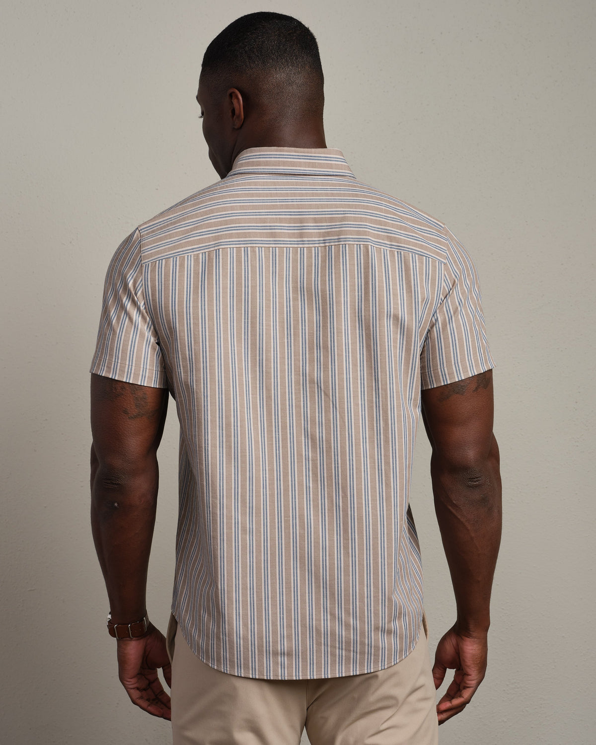Teak Brown Vintage Stripe