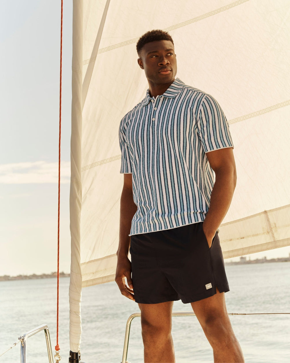 Ash Blue Vintage Stripe - Front