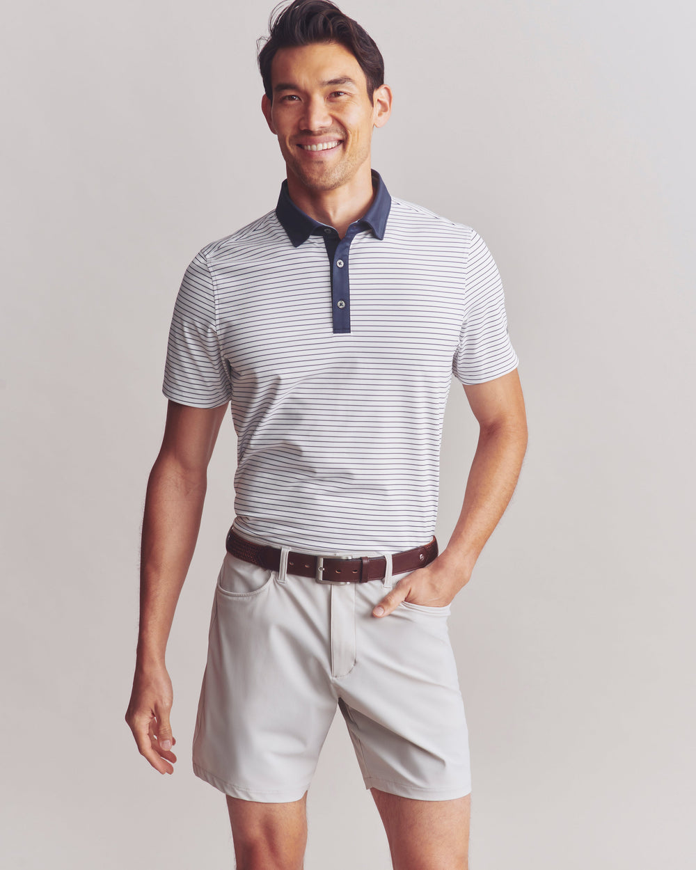 Bright White/True Navy Stripe - Front