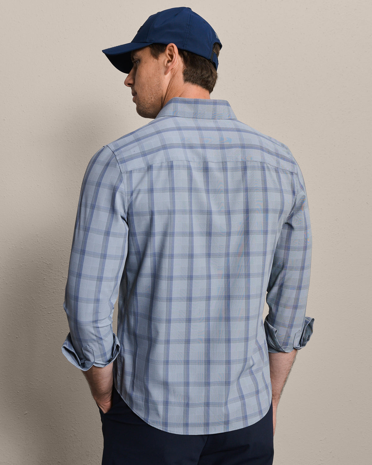 Vintage Indigo Herringbone Plaid