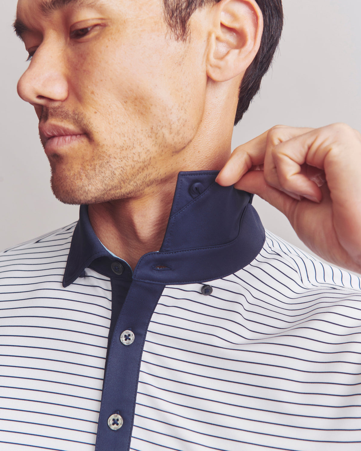 Bright White/True Navy Stripe