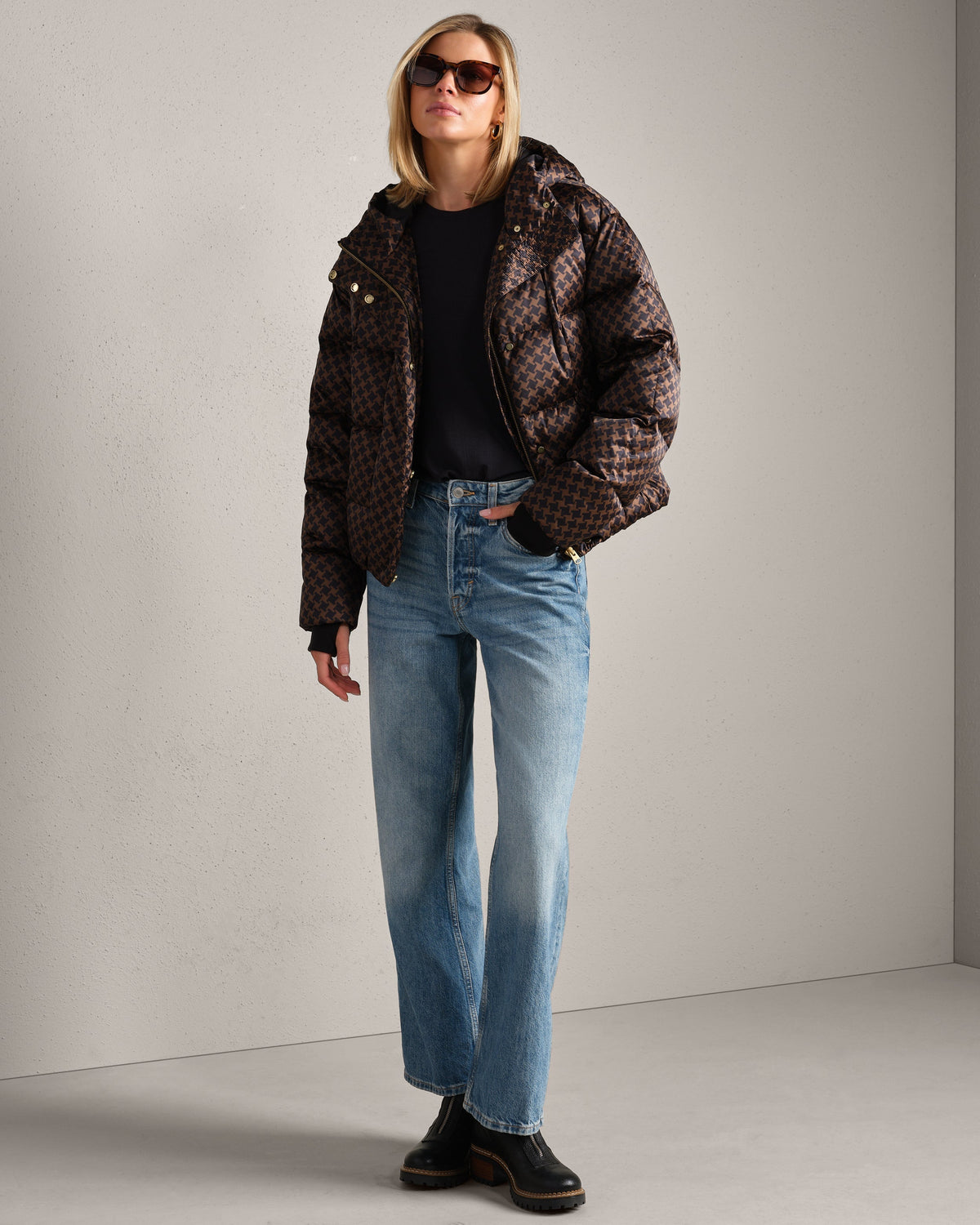 Chestnut Brown Houndstooth