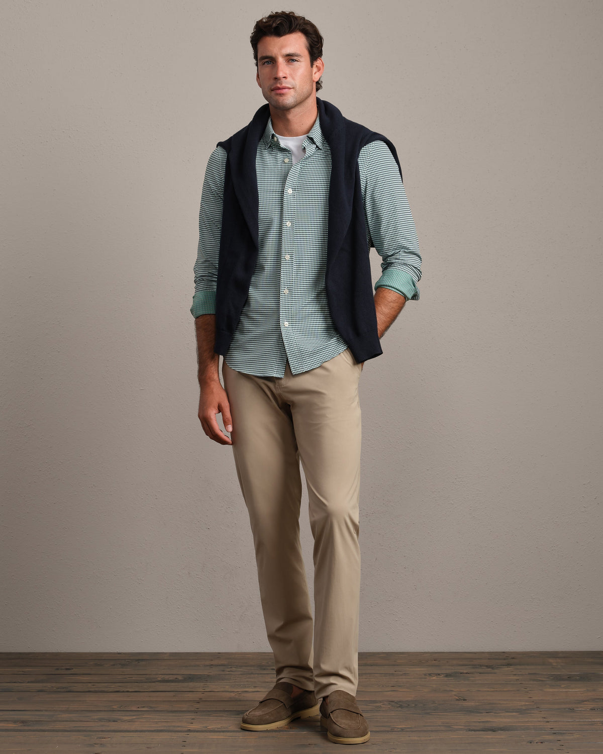 Fern Green/Navy Gingham - Back
